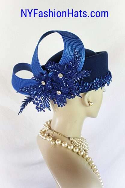 Royal Blue Couture Designer Hats