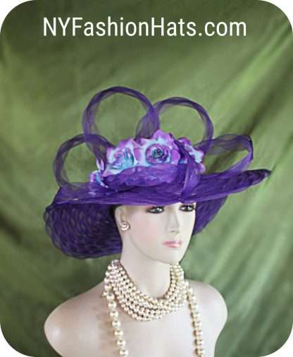 Purple Blue Avant Garde Fashion Hat For Women