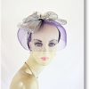 Purple Metallic Silver Pillbox Formal Wedding Bridal Hat
