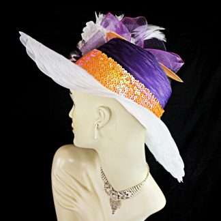 Purple Orange White Avant Garde Fashion Hat Women