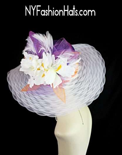 Purple Orange White Avant Garde Fashion Hat Women