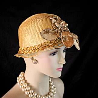 Roaring Twenties Great Gatsby Styled Women's Gold Hat