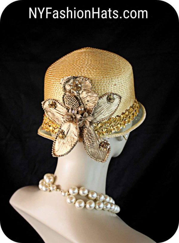 Roaring Twenties Great Gatsby Styled Women's Gold Hat