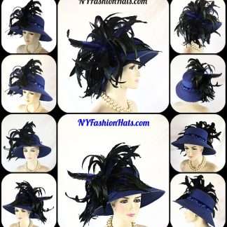 Royal Blue Haute Couture Designer Hat Women