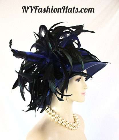 Royal Blue Haute Couture Designer Hat Women