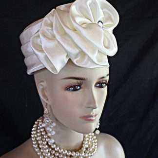 Satin Pillbox Wedding Bridal Hat Headpiece