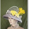Silver Grey Yellow White Crownless Kentucky Derby Hat