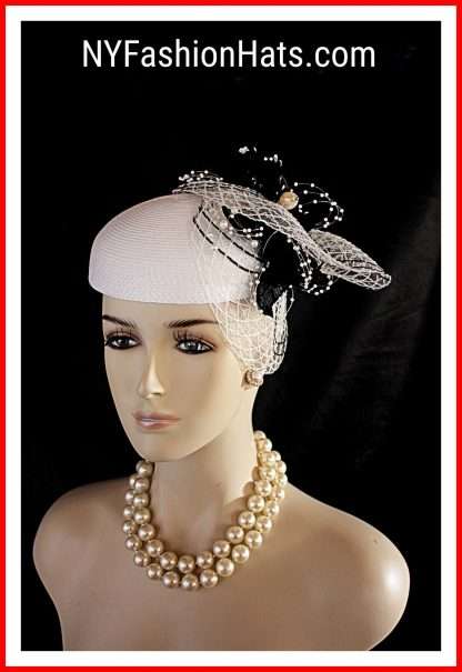 Black And White Disk Saucer Fascinator