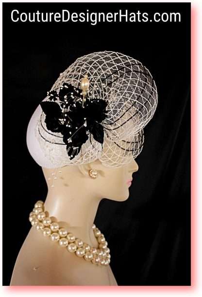 Black And White Disk Saucer Fascinator