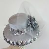 Women's Couture Designer Gray Temple Church Hat