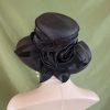 Women's Black Couture Designer Hat With A Large Satin Bow