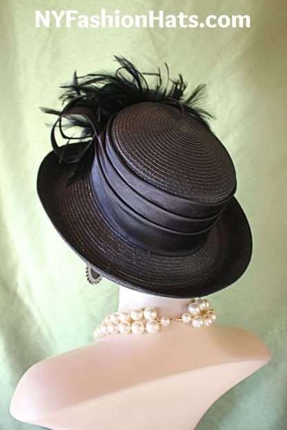 Women's Black Formal Big Brim Dress Hat