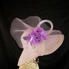 Dusty Purple Big Brim Wedding Bridal Hat