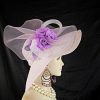 Dusty Purple Big Brim Wedding Bridal Hat