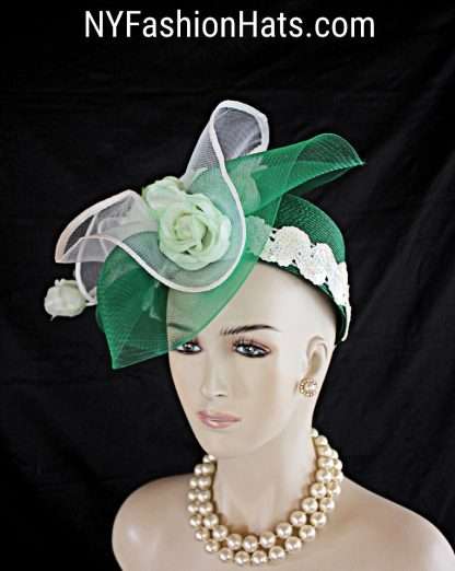 Kelly Emerald Green Pillbox Wedding Bridal Hat