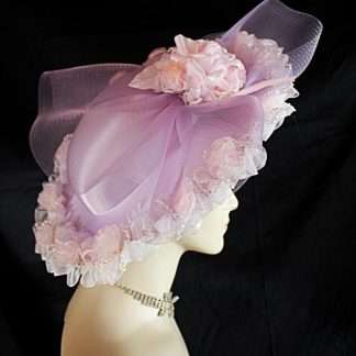 Women's Couture Designer Lilac Lavender Purple Pink Hat