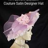 Women's Couture Designer Lilac Lavender Purple Pink Hat