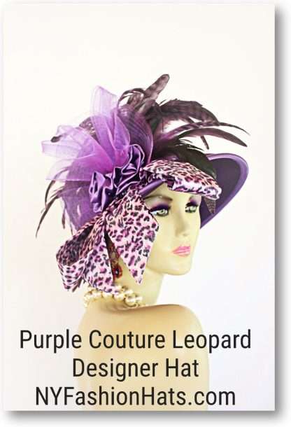 Pink Black Leopard Print Formal Hat