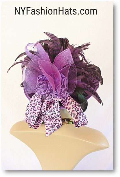 Women's Couture Purple Wool Satin Winter Designer Hat