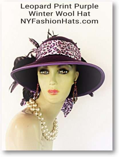 Pink Black Leopard Print Formal Hat