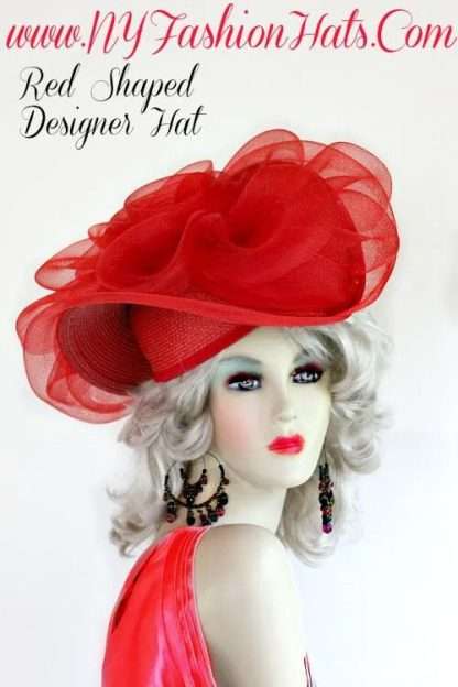 Women's Dramatic Red Pillbox Wedding Hat