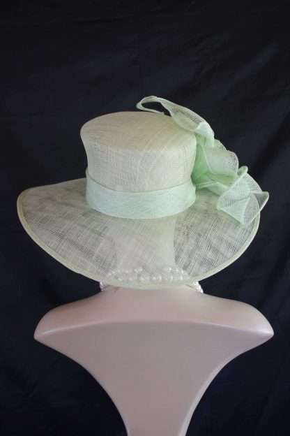 Women's Haute Couture Mint Green Sinamay Straw Fashion Hat