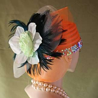 Women's Haute Couture Orange Luxury Designer Hat