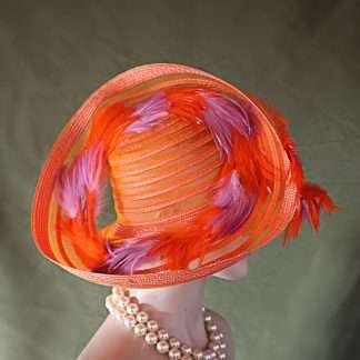 Women's Haute Couture Orange Purple Luxury Designer Hat