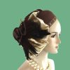 Women's Haute Couture Pillbox Brown Satin Hat