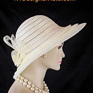 Women's Ivory Formal Wedding Bridal Hat