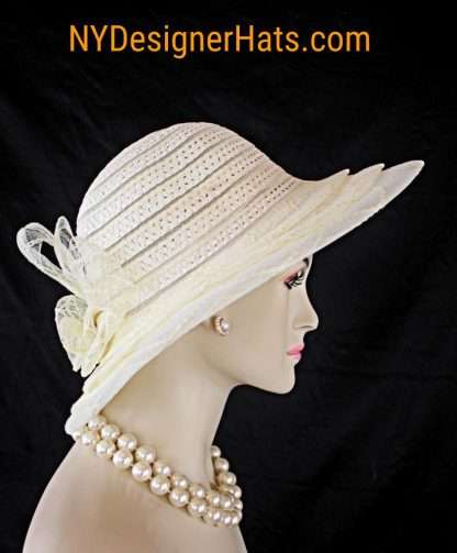 Women's Ivory Formal Wedding Bridal Hat