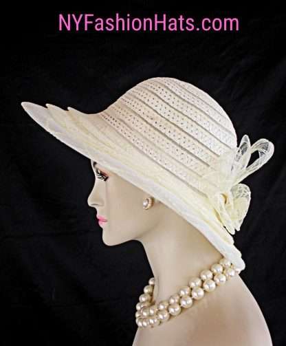 Women's Ivory Formal Wedding Bridal Hat