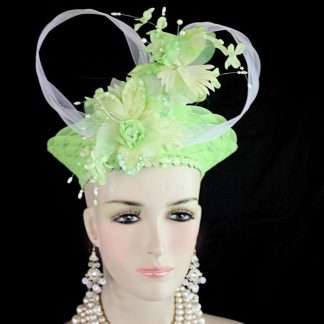 Women's Lime Apple Green White Crownless Hat