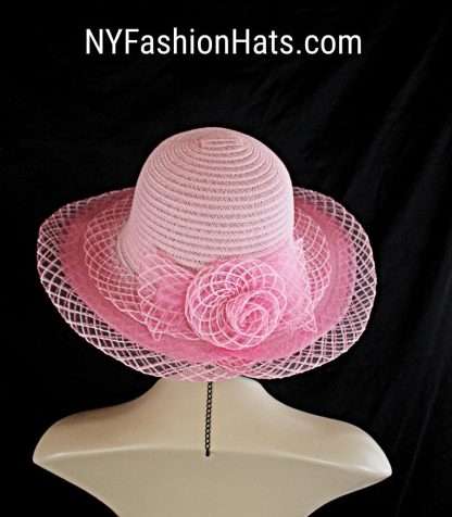 Women's Pink Formal Wedding Bridal Hat