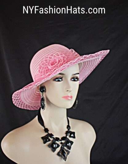 Women's Pink Formal Wedding Bridal Hat