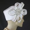 Avant Garde Hats, Hats For Wedding Guests, Haute Couture Designer Hats, Satin Church Hats, Dress Hats For Formal Events, Bridal Headpieces And Fascinators, Cocktail Hats, Hats For Wedding Guests, Pillbox Hats, Large Brim Kentucky Derby Hats, Hats For Horse Races, Exclusive Designer Hats And Millinery Apparel Women's White Satin Bridal Wedding Pillbox Hat