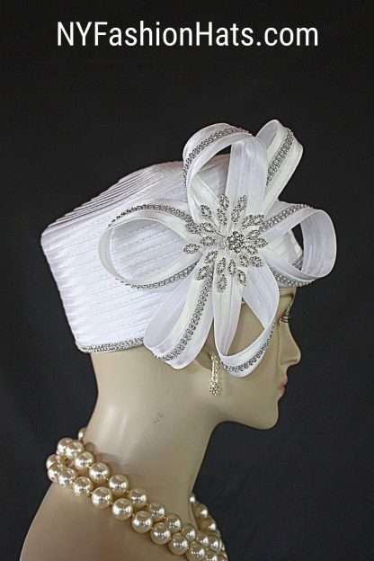 Avant Garde Hats, Hats For Wedding Guests, Haute Couture Designer Hats, Satin Church Hats, Dress Hats For Formal Events, Bridal Headpieces And Fascinators, Cocktail Hats, Hats For Wedding Guests, Pillbox Hats, Large Brim Kentucky Derby Hats, Hats For Horse Races, Exclusive Designer Hats And Millinery Apparel Women's White Satin Bridal Wedding Pillbox Hat