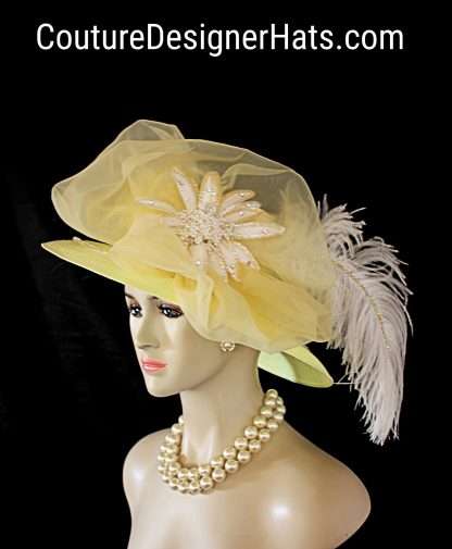 Yellow White Fashion Hat For Women